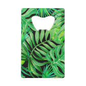 トロピカル水の色葉の：シームレスなエレガンス。 クレジットカード栓抜き (裏面)
