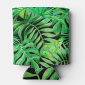 トロピカル水の色葉の：シームレスなエレガンス。 缶クーラー (裏面)