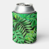 トロピカル水の色葉の：シームレスなエレガンス。 缶クーラー (缶裏面)