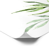 トロピカル水彩花イラストの結婚式着席プラン ポスター (角)