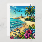 トロピカル海アロハバケーション ポストカード (正面/裏面)