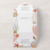 トロピカル海シーシェルアンドコーラルビーチ結婚式 オールインワン招待状 (外側)