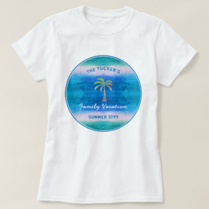 トロピカル海パームツリーサマーファミリーバケーション Tシャツ