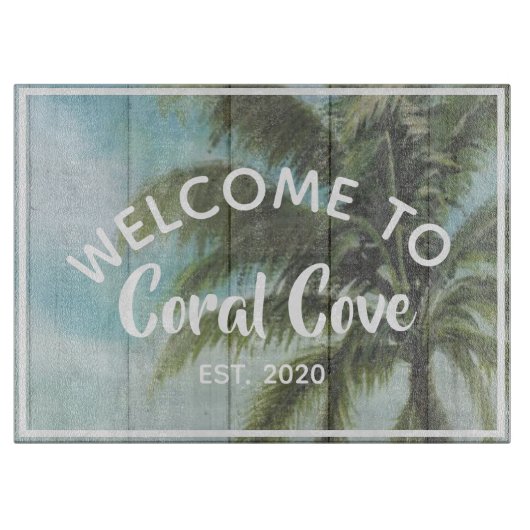 トロピカル海ビューパームツリービーチハウス名 カッティングボード (正面)