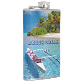 トロピカル海ビーチドリームズタイポグラフィ フラスク (右)
