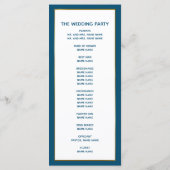 トロピカル海ブルー金ゴールドパームツリービーチ結婚式 プログラム (裏面)