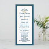 トロピカル海ブルー金ゴールドパームツリービーチ結婚式 プログラム (スタンド正面)