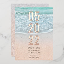 トロピカル海&サンディビーチの日付フォイルを保存