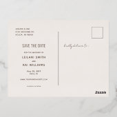 トロピカル海&サンディビーチ保存日 箔招待状ポストカード (裏面)