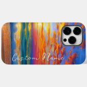 トロピカル澄ん海サンセット(名パーソナライズされた前) Case-Mate iPhoneケース (裏面 (横))