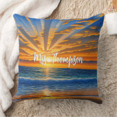 トロピカル澄ん海夕日 クッション (ブランケット)