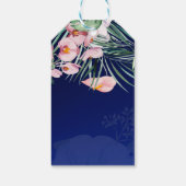 トロピカル王室のアイランドブルー葉フラワーズ結婚ズ ギフトタグ (裏面)