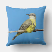 トロピカル素晴らしキングバードオンブラックベリーブランチ クッション (裏面)