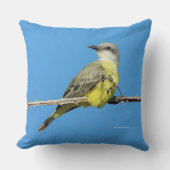 トロピカル素晴らしキングバードオンブラックベリーブランチ クッション (正面)