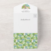 トロピカル素朴ジャングルかわいいハリネズミ赤ちゃんシャワー オールインワン招待状 (外側)