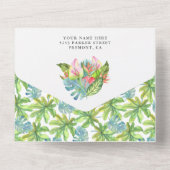 トロピカル素朴ジャングルかわいいハリネズミ赤ちゃんシャワー オールインワン招待状 (裏面)