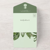 トロピカル素朴ジャングルかわいいマカオ赤ちゃんシャワー オールインワン招待状 (外側)