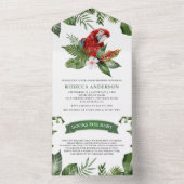 トロピカル素朴ジャングルかわいいマカオ赤ちゃんシャワー オールインワン招待状 (内側)