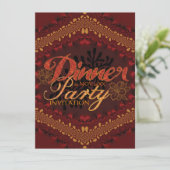 トロピカル素朴ディナーパーティの招待状 招待状 (スタンド正面)