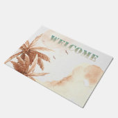 トロピカル素朴パームズウェルカム ドアマット (アングル)