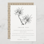 トロピカル素朴パームズ白黒スケ結婚ッチ サンキューカード (正面/裏面)
