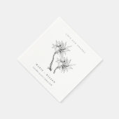 トロピカル素朴パームズ白黒スケ結婚ッチ スタンダードカクテルナプキン (角)