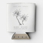 トロピカル素朴パームズ白黒スケ結婚ッチ 缶クーラー (正面)