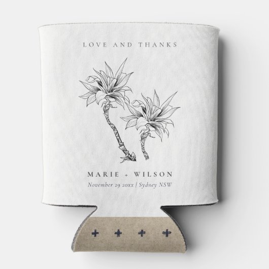 トロピカル素朴パームズ白黒スケ結婚ッチ 缶クーラー (裏面)