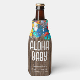 トロピカル素朴パーム離れスアロハベビーシャワーGif ボトルクーラー