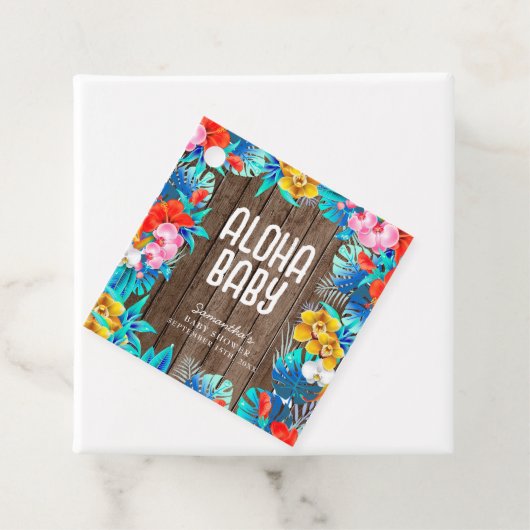 トロピカル素朴パーム離れパニーズアロハベビーシャワー フェイバータグ (インサイチュ)