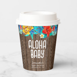 トロピカル素朴パーム離れパニーズアロハベビーシャワー 紙コップ