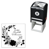 トロピカル素朴フラワースクモダンリライブラリーブック セルフインキングスタンプ (インサイチュ)