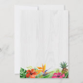 トロピカル素朴フローラフラミンゴ誕生日パーティー 招待状 (裏面)