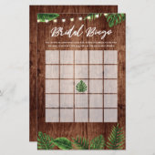 トロピカル素朴ブライダルシャワービンゴゲーム (正面/裏面)