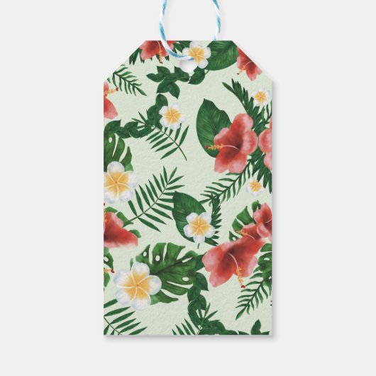 トロピカル素朴ベビーワイルドパロツボーイズ誕生日ギ ギフトタグ (裏面)