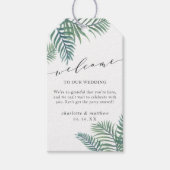 トロピカル結婚な葉の歓迎 ギフトタグ (正面)