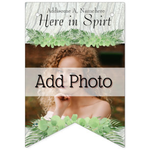 トロピカル結婚のグリーンパーム葉の写真を追加B バンティングフラッグ