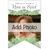 トロピカル結婚のグリーンパーム離れの白い写真 バンティングフラッグ (第2の旗)