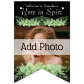 トロピカル結婚のグリーンパーム離れの黒い写真 バンティングフラッグ (第2の旗)