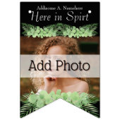 トロピカル結婚のグリーンパーム離れの黒い写真 バンティングフラッグ (第1の旗)