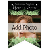 トロピカル結婚のグリーンパーム離れの黒い写真 バンティングフラッグ (第3の旗)