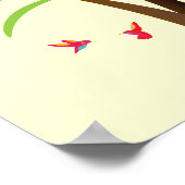 トロピカル結婚のパームツリーの拇印のゲストブック ポスター (角)