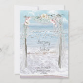 トロピカル結婚のレッツこのビーチを実行する日付を保存 招待状 (正面)