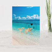 トロピカル結婚の旅行先パスポート世界地図 招待状 (裏面)