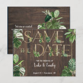 トロピカル結婚の木材と日素朴付の保存 ポストカード (正面/裏面)