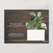 トロピカル結婚の木材と日素朴付の保存 ポストカード (裏面)