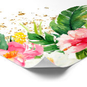 トロピカル結婚の歓迎サイン ポスター (角)