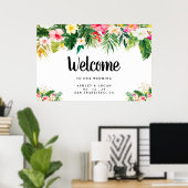 トロピカル結婚の歓迎サイン ポスター (ホームオフィス)
