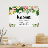 トロピカル結婚の歓迎サイン ポスター (キッチン)