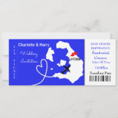 トロピカル結婚の目的地サントリーニ 招待状 (正面)